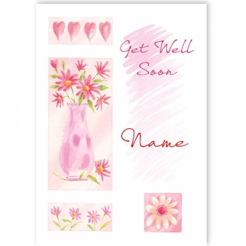 Get Well Soon Vase Of Flowers Card