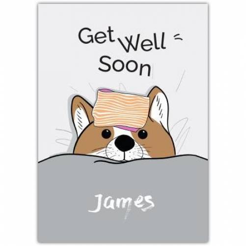 Get Well Soon Dog Bed Temperature Greeting Card