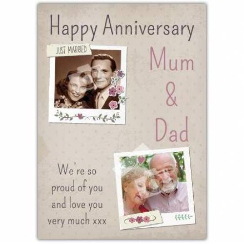 Mum And Dad Proud Of You Happy Anniversary Card