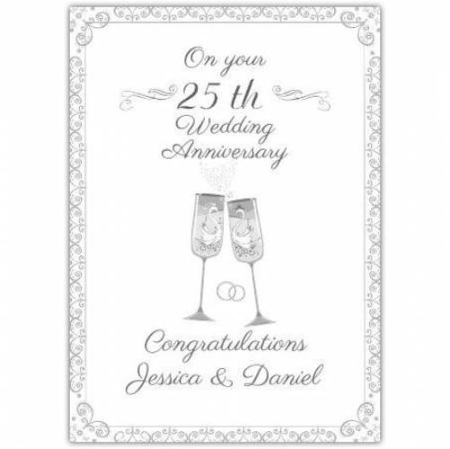 25th Wedding Anniversary Celebration Card