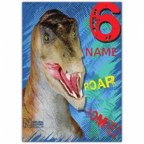 Dinosaur 6th Birthday Card