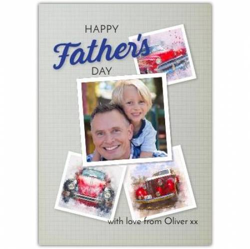 Happy Father's Day One Photo Vintage Motors Card