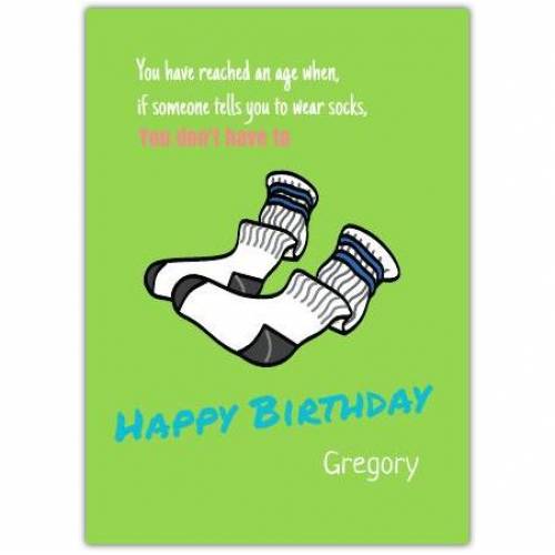 Happy Birthday Socks  Card