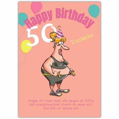 Happy Birthday Age Name Lady Trainer Tape Measure Card
