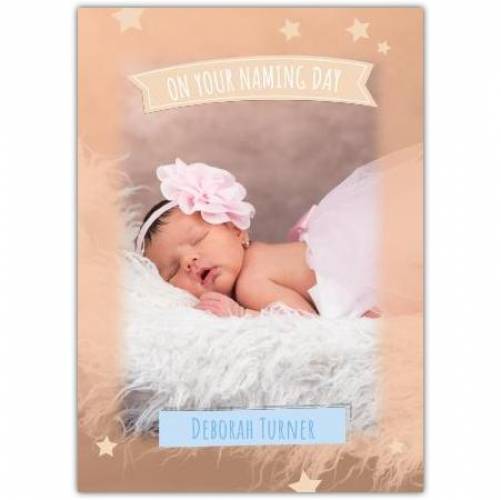 New Baby Girl Orange Stars  Card