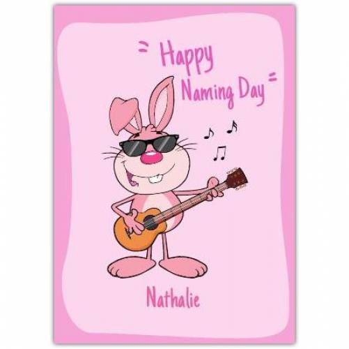 Happy Birthday Bunny Singing And Playing Guitar Card