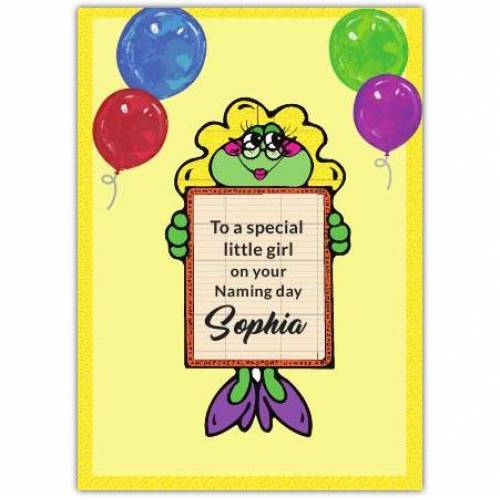 Happy Birthday Frog And Balloons  Card