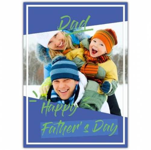 Happy Father's Day Blue And Green  Card