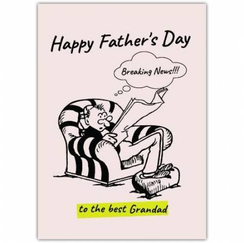 Happy Father's Day Man Reading Newspaper Card