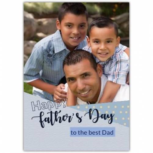 Happy Father's Day Blue And Grey With Dots  Card