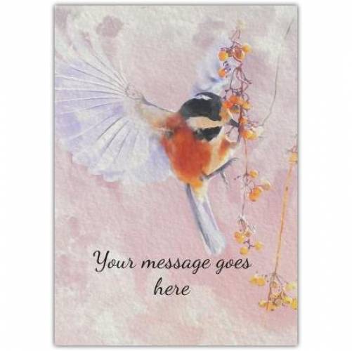Any Message Watercolour Bird Card