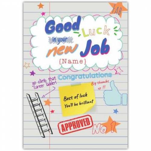New Job Congratulations Doodling Greeting Card