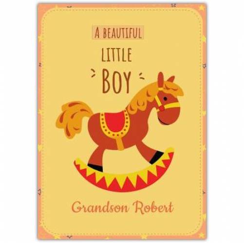 Baby Boy Rocking Horse Greeting Card
