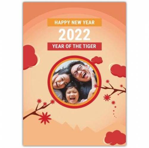 Happy New Year Red Photo Greeting Card