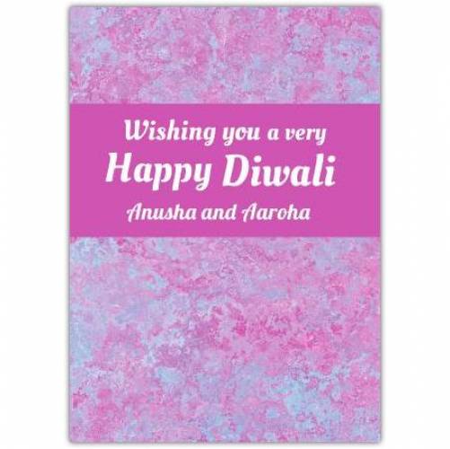 Happy Diwali Pink Marble Greeting Card