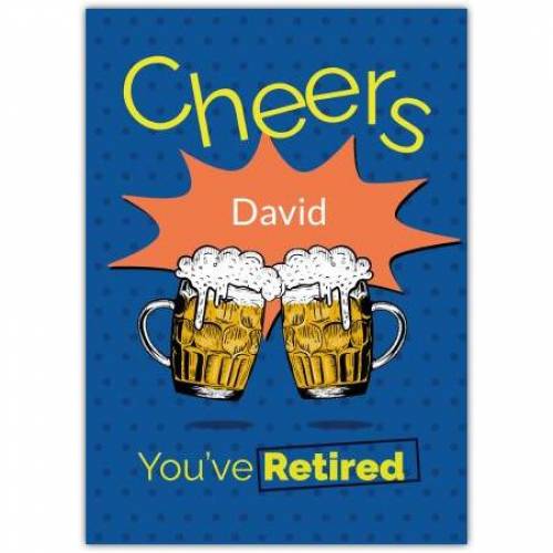 Retirement Cheers Beers Blue Greeting Card