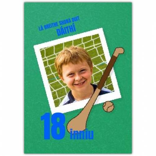 Happy Birthday As Gaeilge Hurling Card