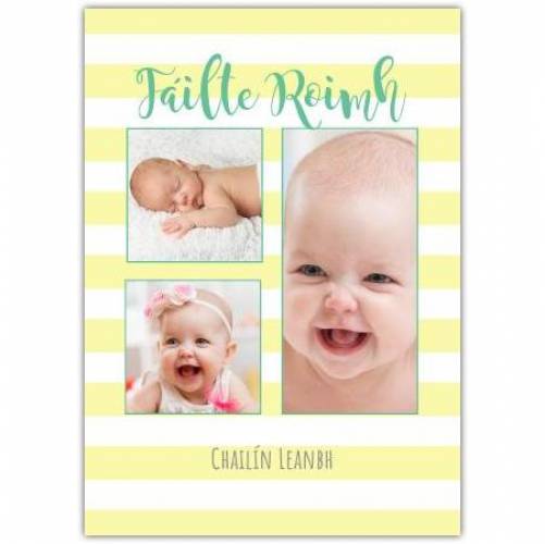 Welcome Baby Girl As Gaeilge Card