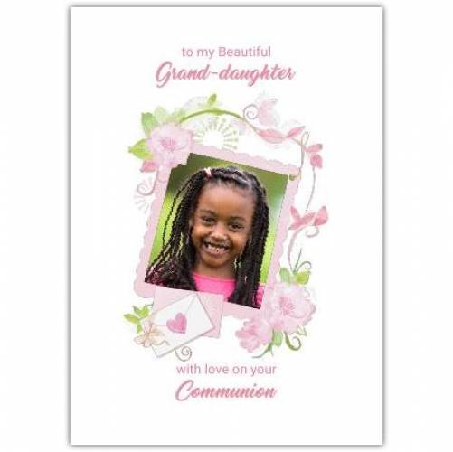 Communion Pink Petals Photo Greeting Card