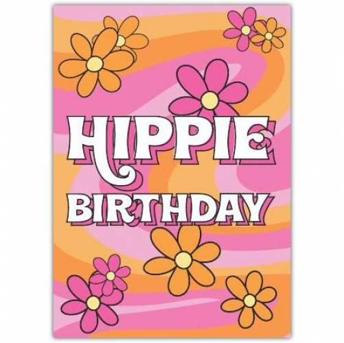 Hippie Birthday Floral Retro Birthday Card