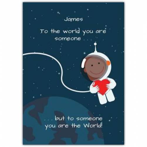 Valentines Day Spaceman Greeting Card