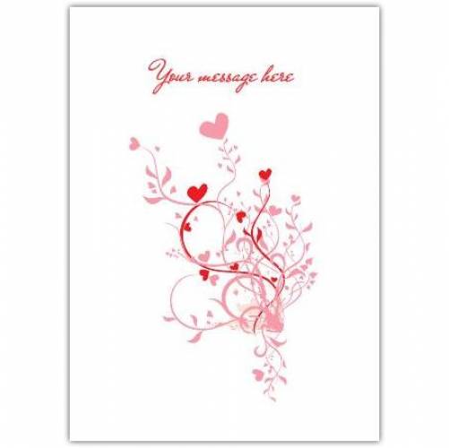 Any Message Heart Swirl Greeting Card