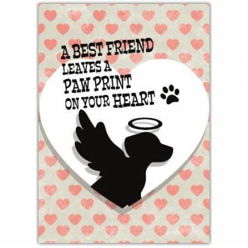Dog Bereavement Angel Silhouette Greeting  Card