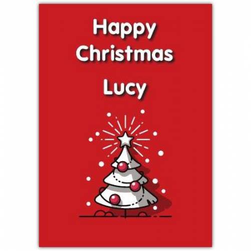 Happy Christmas White Tree Card