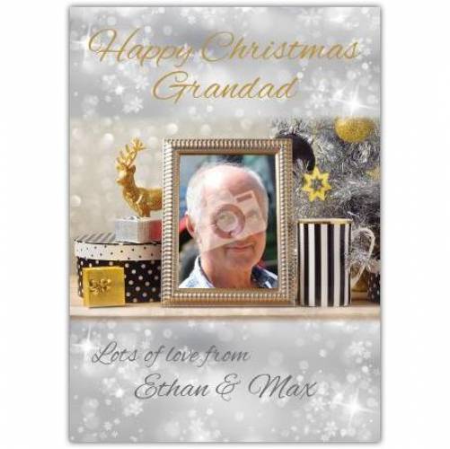 Happy Christmas Grandad Photo Frame Card