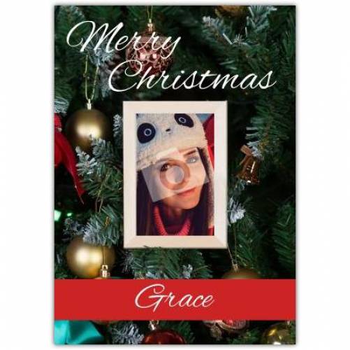 Merry Christmas Christmas Tree Baubles Card