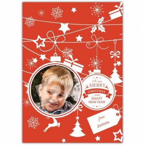 Merry Christmas Ornaments Decorations Photo Card