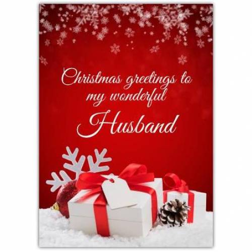 Christmas Greetings Husband Card
