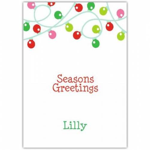 Coloured Lights Seasons Greetings Card