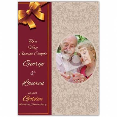 Very Special Couple Golden 50th Wedding Anniversary Card