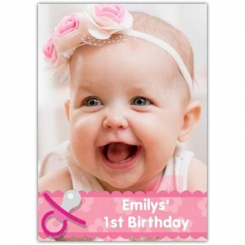 First Birthday Pink Soother Card