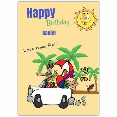 Happy Birthday Beach Fun Card