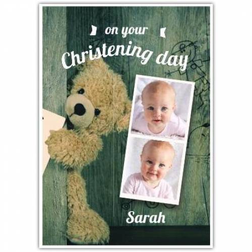Christening Day New Baby 2 Photos  Card