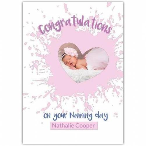 Congratulations New Baby Girl Love Heart Frame Card