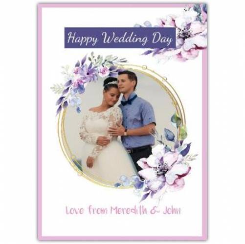 Happy Wedding Day Flowers  Card