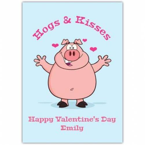 Happy Valentines Day Pig Humor  Card