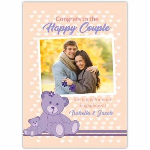Congrats To The Happy Couple 2 Purple Bears  Card