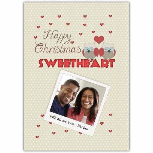 Happy Christmas Sweetheart 2 Birds Card