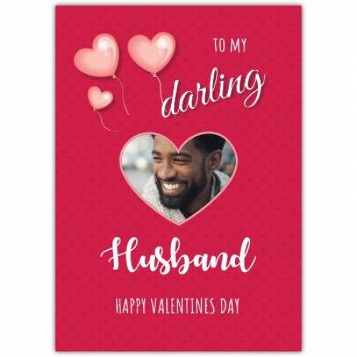 To My Darling Husband Pink Hearts Card
