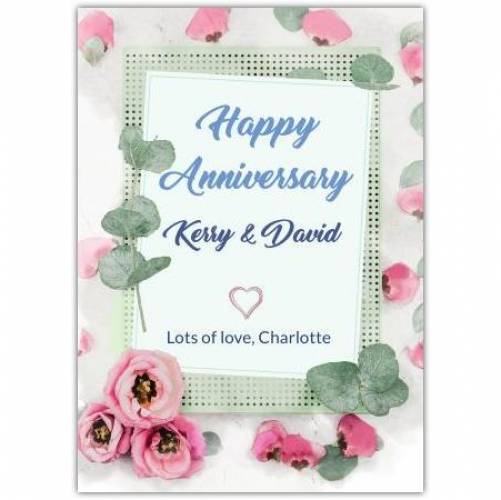 Anniversary Pretty Pastel Roses Greeting Card