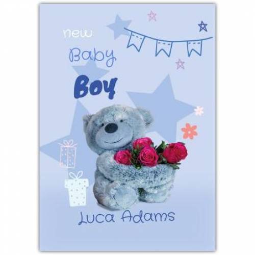 Baby Boy Bear Greeting  Card