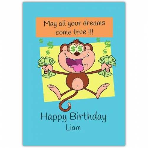 Birthday Monkey Money Funny Greeting Card