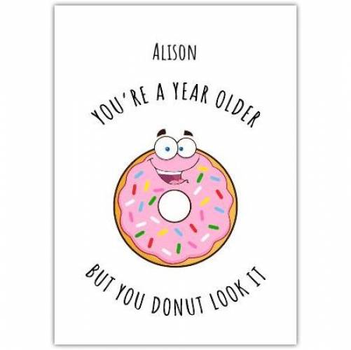 Birthday Funny Donut Pun Card Card