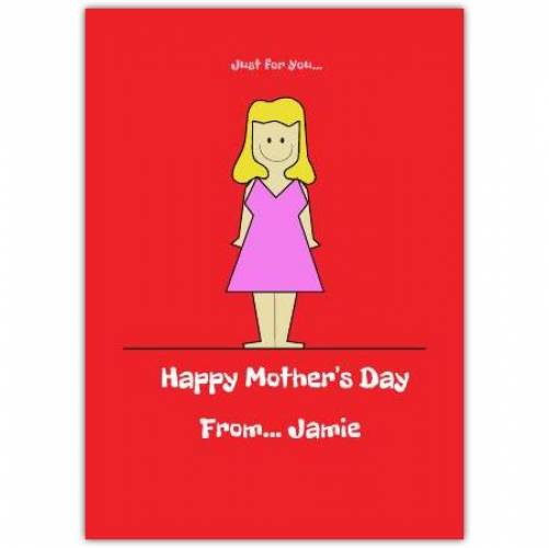 Mothers Day Drawing Red Greeting Card