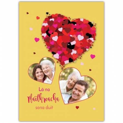 Happy Mother's Day As Gaeilge Hearts Photo Card