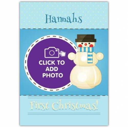 First Christmas Snowman Photo Greeting Card